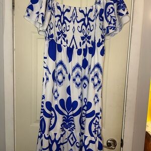 Amazon Blue and White Maxi Dress